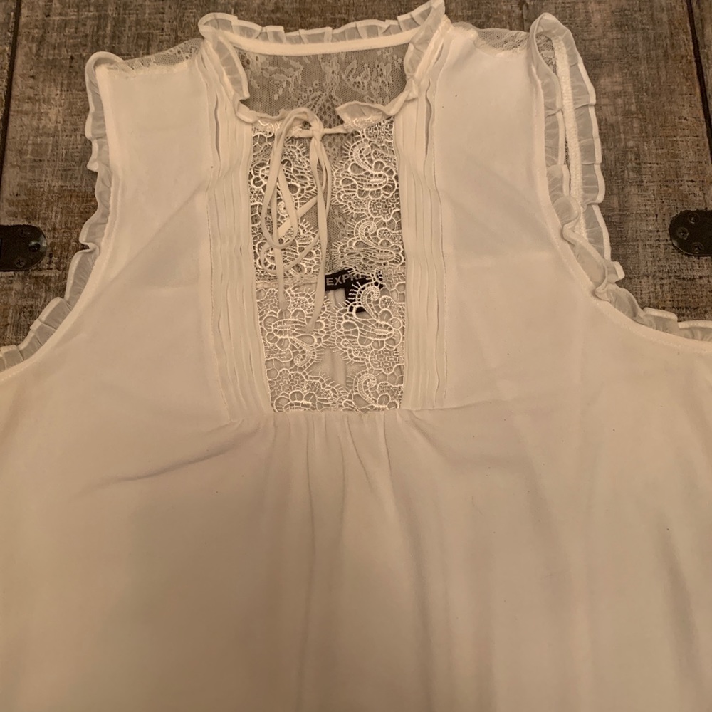 Express ruffle and lace blouse